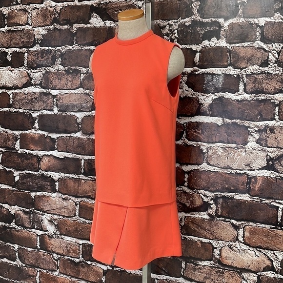 Finders Keepers Dress Coral Orange High Neck Split Front Size Medium - Picture 1 of 13